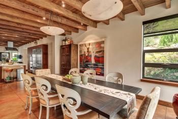 18595 Lomita Avenue Sonoma eating area with beamed ceilings table chairs